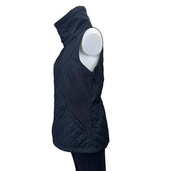 COLUMBIA woMens Black lightweight Fleece & softshell zip puffer vest medium - Picture 3 of 8